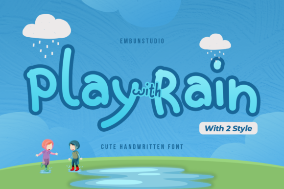 Play with Rain Font for Editorial and Children's Projects